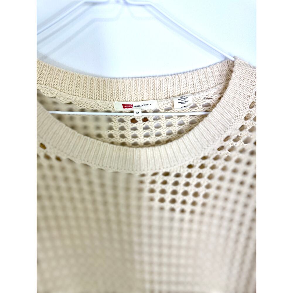 Levi's open knit ivory sweater size M,  ecru vintage open knit sweater